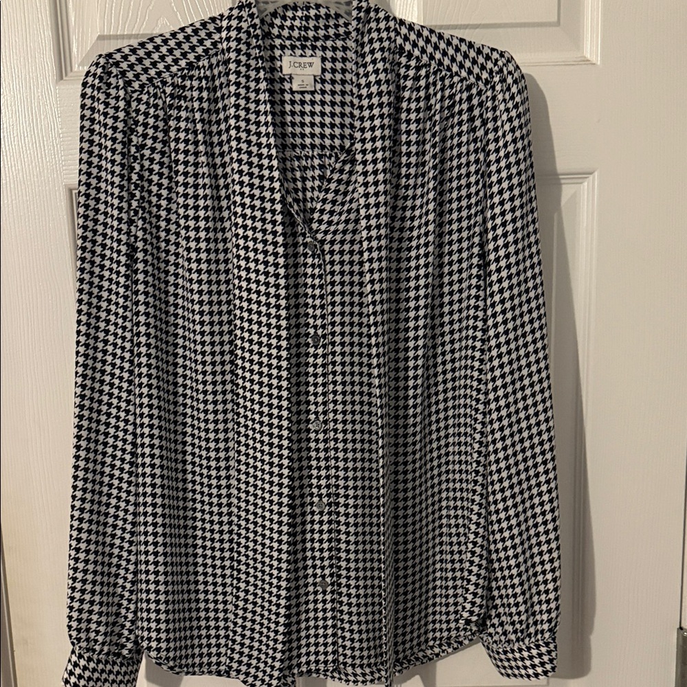 J. Crew Classic Houndstooth Blouse
